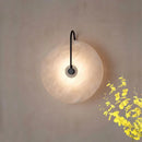 Axyaa Round LED Alabaster Wall Lamp for Bedroom and Living Room