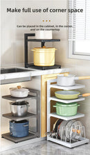 Axyaa Stainless Steel Pot Rack Organizer for Under Cabinet Storage