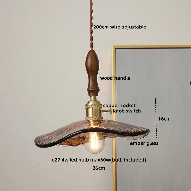 Axyaa Fabric Copper LED Pendant Lights, E14 Nordic Hanging Lamp for Home Decor