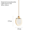 Axyaa Nordic Marble Pendant Lights Stone Round Ceiling Chandeliers for Modern Home Décor