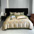 Axyaa 800TC Egyptian Cotton Bedding Set, Vintage Oil Print Style, Luxury Sheets