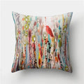 Axyaa Multicolor Bird Floral Landscape Polyester Throw Pillow Cover 45X45CM