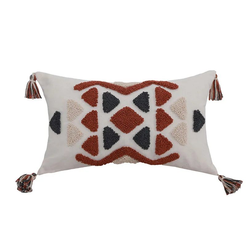 Axyaa Tufted Plush Tassels Cushion Cover for Stylish Home Decor