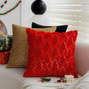 Axyaa Red & Green 45x45cm Christmas Pillow Cases for Living Room Sofa & Party