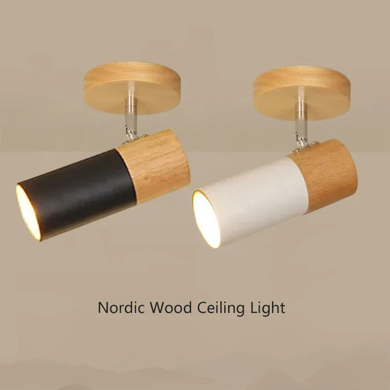 Axyaa Rotatable Wood Ceiling Spotlight for Home Decor