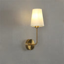 Axya Vintage White Fabric Wall Sconce - Bedroom Living Room Indoor Light