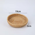 Axyaa Handwoven Rattan Storage Basket Tray - Multiuse Serving Platter Home Organizer