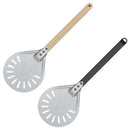 Axya Aluminum Perforated Pizza Peel Paddle with Non-Slip Wooden Handle