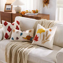 Axyaa Autumn Maple Leaf Embroidered Pillowcase Set