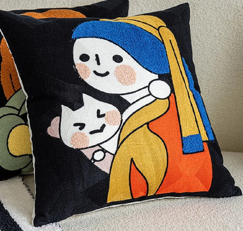 Embroidered Pearl Mona Lisa Pillowcases - Axyaa Brand
