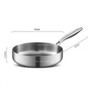 Axyaa Titanium Stainless Steel Non-stick Wok 28cm Frying Pan Skillet Gas Stove Induction Cooker