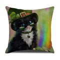 Axyaa Pug Pets Pattern Sofa Cushion Cover Home Decor Pillowcase Linen Cartoon