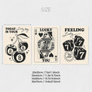 Axyaa Black & White Lucky Canvas Art Prints Set