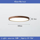 Axyaa Wood Grain Walnut LED Ceiling Light for Indoor Decor - Modern, Ultrathin Circular Design