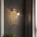 Axyaa Nordic LED Wall Sconce Clear Glass Reading Lamp with Pull Chain Switch