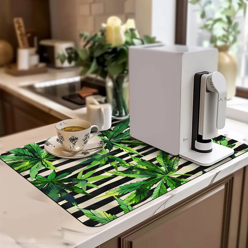 Axyaa Watercolor Lines Absorbent Draining Mat