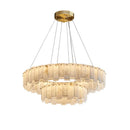 Axyaa Luxury Marble LED Chandelier for Dining Room