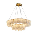 Axyaa Marble Design Dimmable LED Chandelier - Luxury Dining Room Lighting