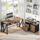 Axyaa Modern File Cabinet with Lockable Drawers and Door for Letter-sized Files