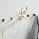Axya Deer Head Coat Hook: Gold Home Wall Decor Key Hook