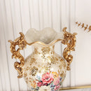 Axyaa Retro Countryside Vase: Luxurious Resin Flower Decoration for Home Living Room.