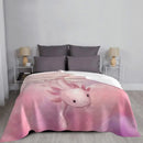 Axyaa Pink Axolotl Fleece Blanket for Bedroom & Home - Ultra-Soft & Adorable