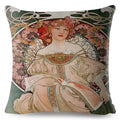 Beige Art Nouveau Gallery Cushion Cover for Home Decor - Axyaa