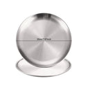 Axyaa Stainless Steel Round Shallow Tray Plate Set for BBQ Picnic Camping