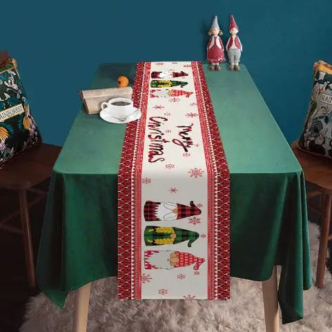 Axyaa Christmas Gnome Table Runner - Festive Home Party Decor
