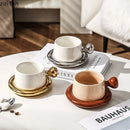 Axya 230ML Ceramic Afternoon Tea Coffee Mug with Dish - Set of 2