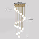 Axyaa Modern Stair Chandelier LED Ceiling Pendant Light for Indoor Living Room