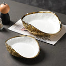 Axyaa Rock Pattern Shell High-End Ceramics Plate Set for Elegant Dining