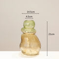 Axyaa Gourd Shape Gradient Glass Vase for Home Decor and Floral Arrangements