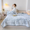 Axyaa Luxe Double Layer Rabbit Fur Blanket: Soft & Warm Sofa Throw Blanket