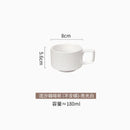 Axyaa Matte Stone Grain Ceramic Coffee Cup Set with Exquisite Camellia Design