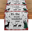 Axyaa Christmas Deer Table Runner - Farmhouse Dining Decor