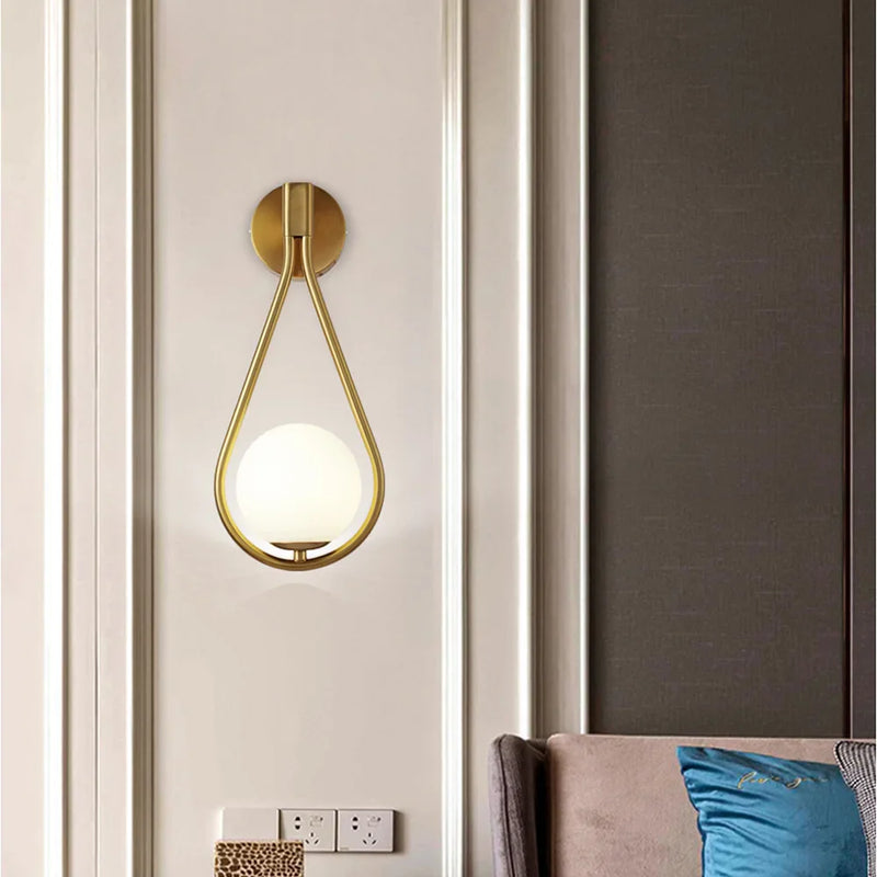Axyaa Glass Ball LED Wall Lamp Modern Nordic Luxury Bedroom Lighting Fixtures