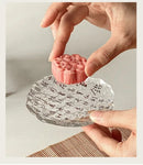 Axyaa Glass Small Plate for Snacks, Desserts, Tea - Chinese Style, High-End Quality