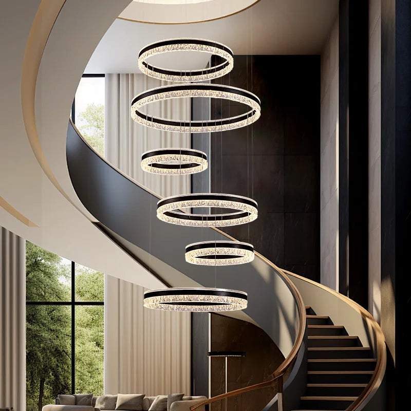 Axyaa Stainless Steel LED Chandelier for Nordic Home Decor & Dining Room Lighting