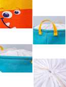Axyaa Kids Cartoon Animals Laundry Basket - Foldable Toy Organizer & Storage Barrel