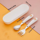Axyaa Stainless Steel Cartoon Toddler Cutlery Set