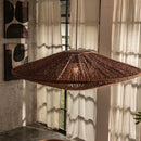 Axyaa Wabi Sabi Style Rattan Chandelier for Retro Living Room and Restaurant