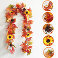 Axyaa Gold Maple Leaf Sunflower Pumpkin Vine Thanksgiving Table Decor