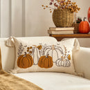 Axyaa Fall Pumpkin Maple Leaf Polyester Cushion Cover Halloween Pillowcase