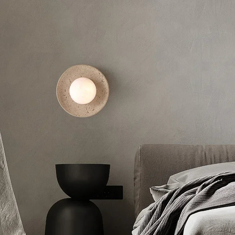 Axyaa Stone Circular LED Sconce Lamp