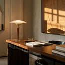 Axyaa Luxury Wood Glass Gold Bedside Table Lamp