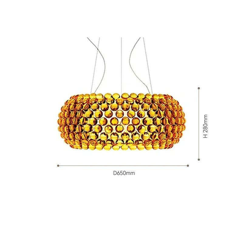 Axyaa Acrylic LED Pendant Chandelier Transparent Gold Floor Lamp