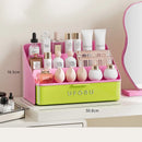 Axyaa Clear Makeup Organizer with Drawer: Cosmetic Storage Box for Dresser and Display