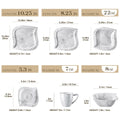 Axyaa Marble Grey Ivory White Ceramic Dinnerware Set - 36 Piece