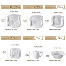Axyaa Marble Grey Ivory White Ceramic Dinnerware Set - 36 Piece